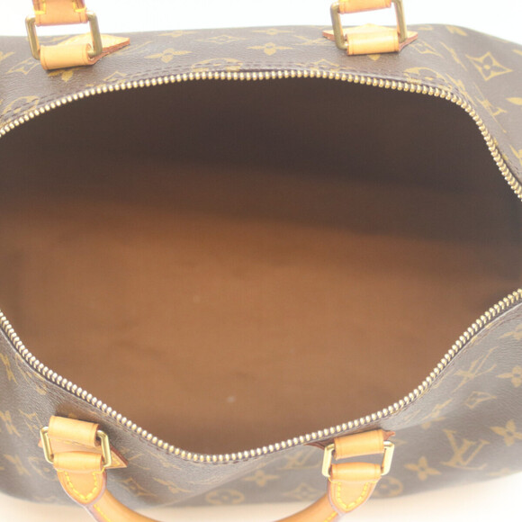 LOUIS VUITTON Authentic Brown Monogram Speedy 35 Boston Bag - Picture 6 of 13